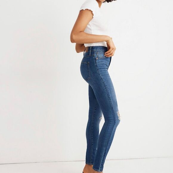 Madewell tall curvy high rise skinny crop jeans in delmar Wash:eco edition 35T - Picture 2 of 10